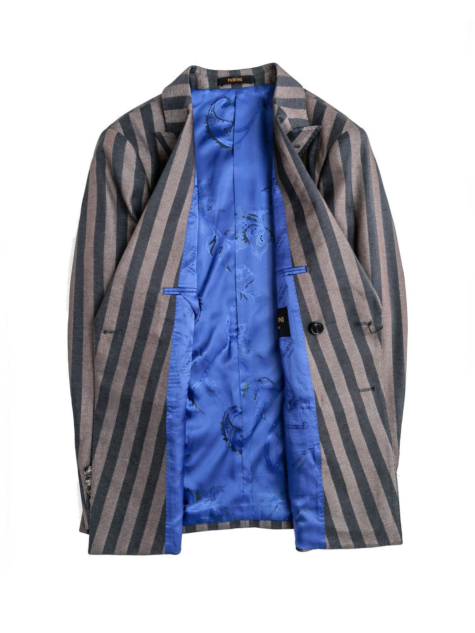 Brown Bold Stripe Double Breasted Suit-1