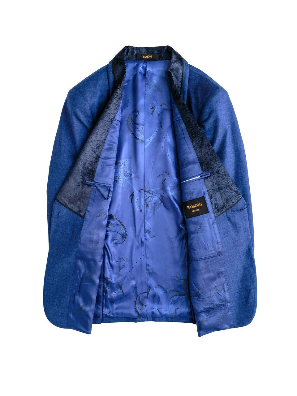 Blue 3-Piece Tuxedo With Wide Shawl Lapel-4