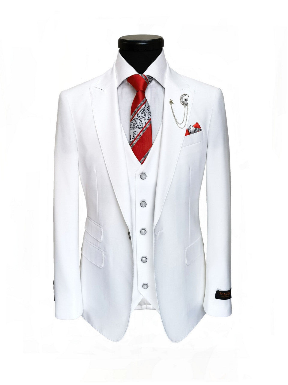 White Slim Fit 3-Piece Suit-4