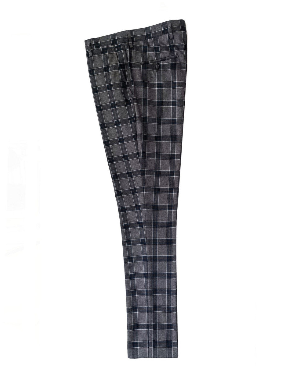 Dark Grey Check Double Breasted Suit-2