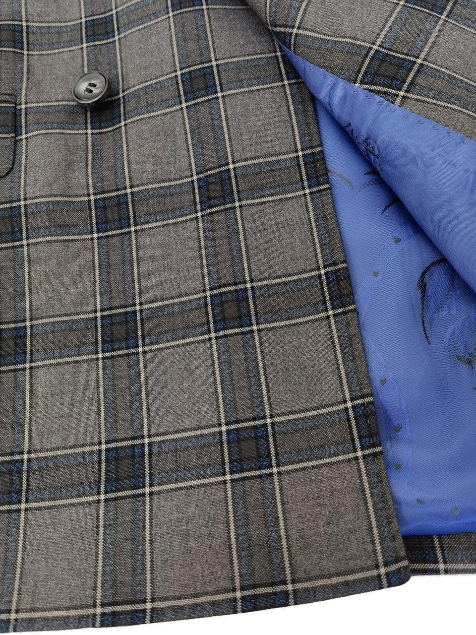 Dark Grey Check Double Breasted Suit-4