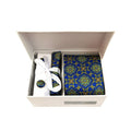 Royal Blue Floral Geometric Tie & Cufflinks Set-3