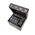 Black Lilac Motif Tie & Cufflinks Set-2