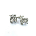 Silver Hollow Crystal Cufflinks-2