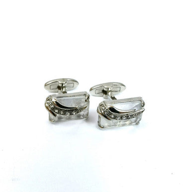 Silver Wing Design Rectangular Cufflinks-2