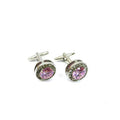 Round Pink Gemstone Cufflinks-2