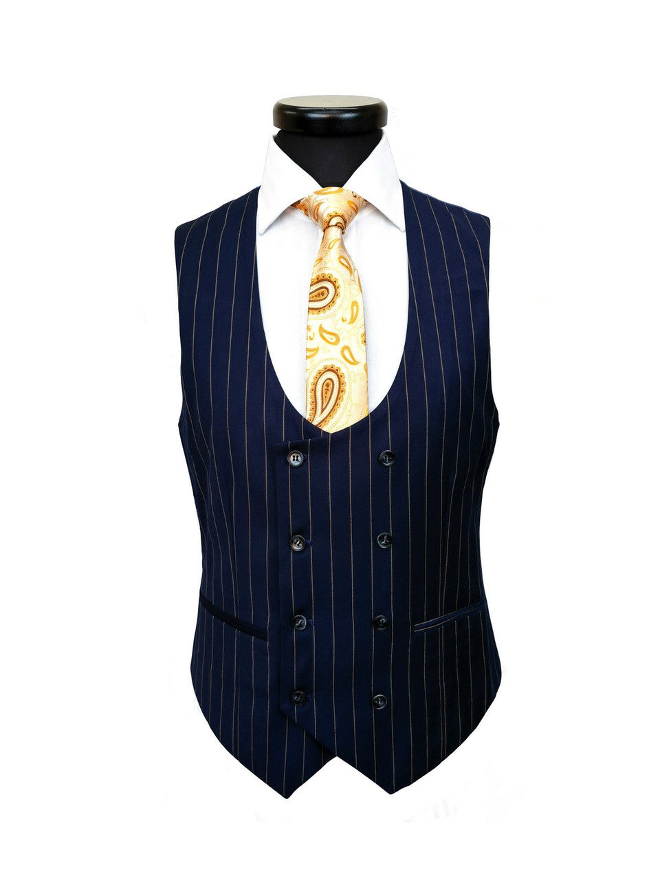 Navy Orange Stripe 3-Piece Suit-2