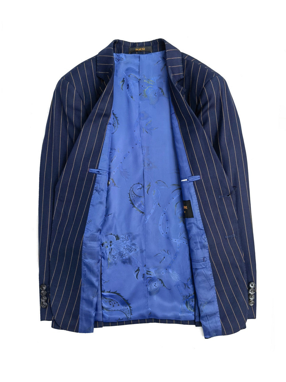 Navy Orange Stripe 3-Piece Suit-4
