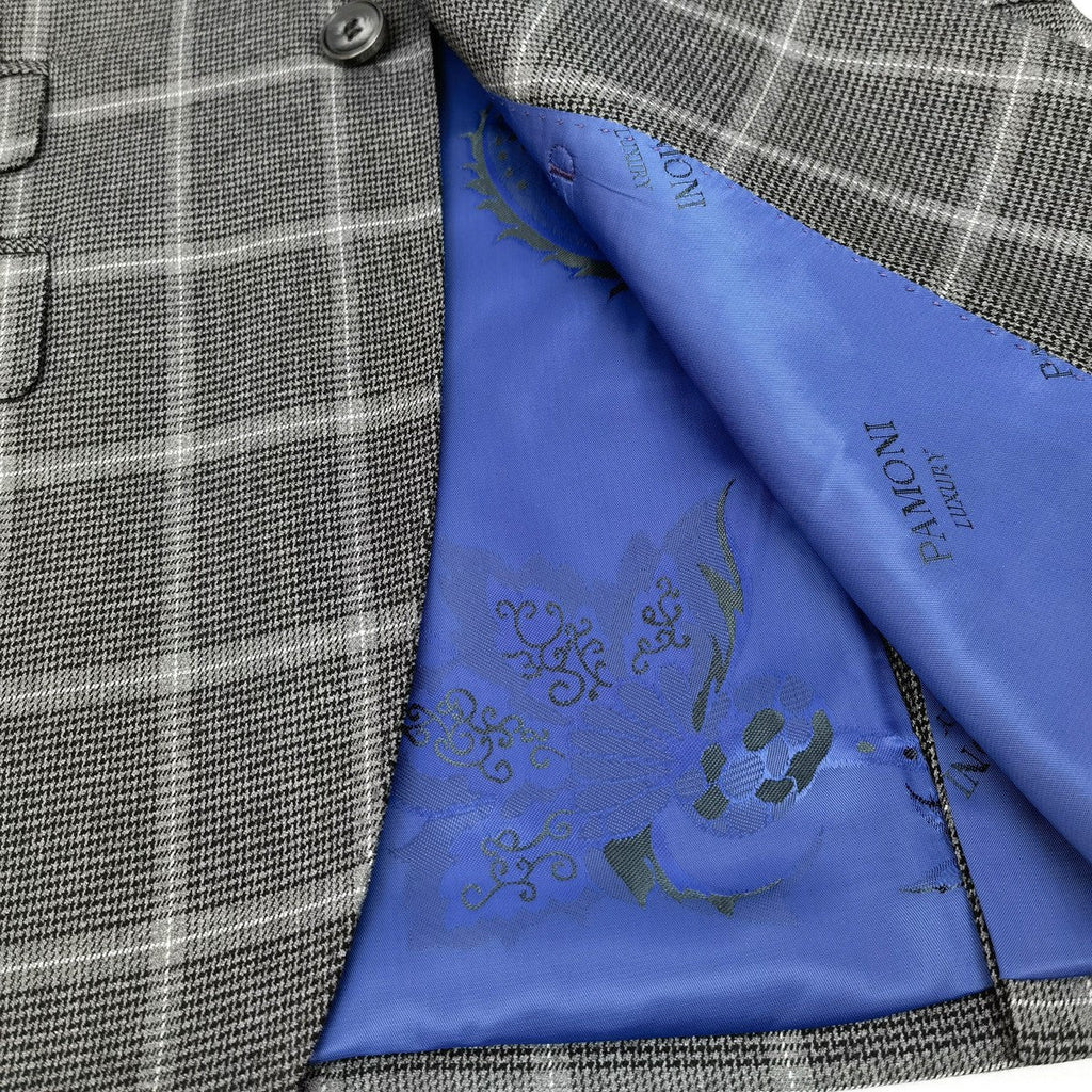 Grey Check Houndstooth 3-Piece Suit-4