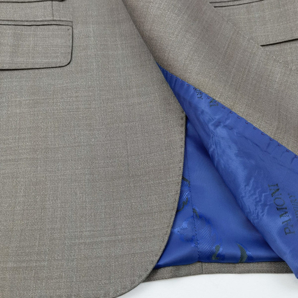 Taupe Slim Fit 3-Piece Twill Suit-1