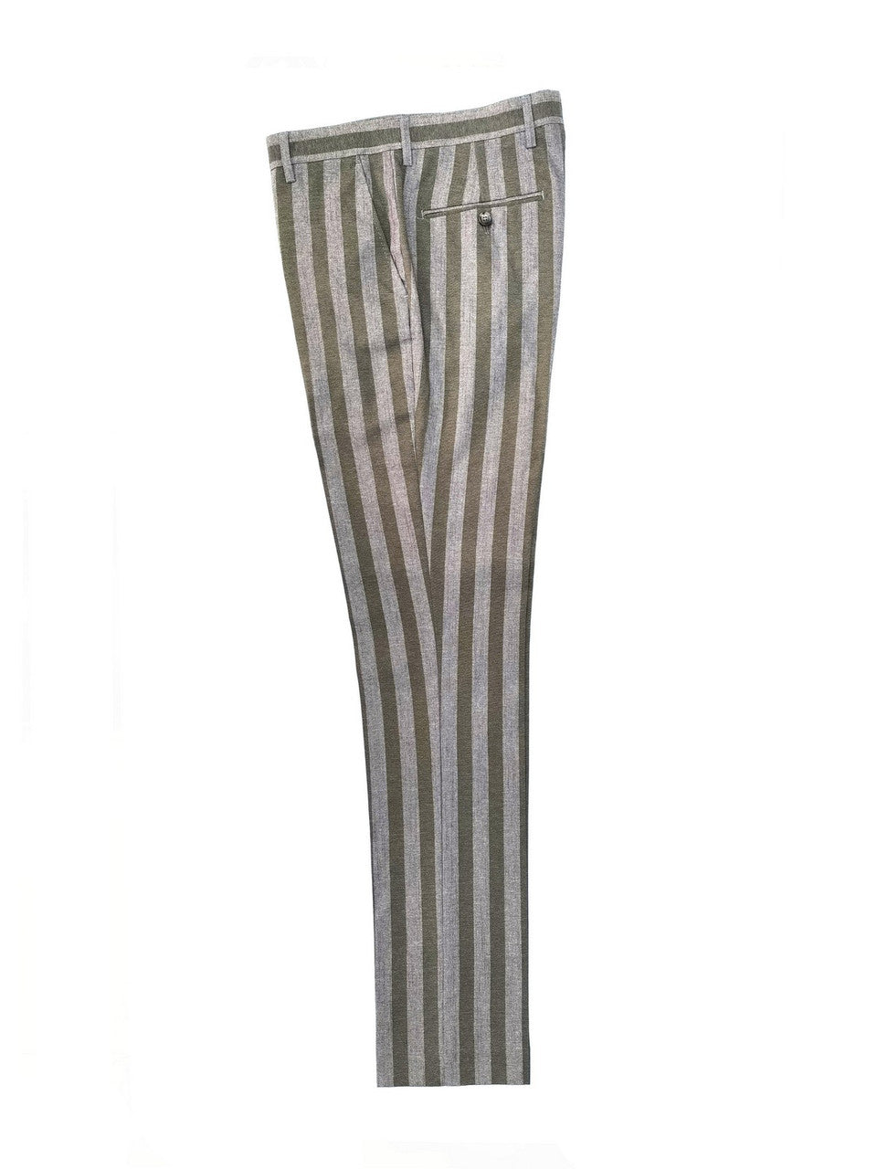 Brown Khaki Bold Stripe Double Breasted Suit-2
