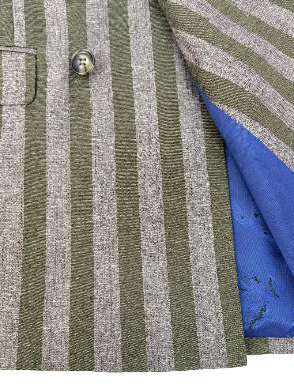 Brown Khaki Bold Stripe Double Breasted Suit-1