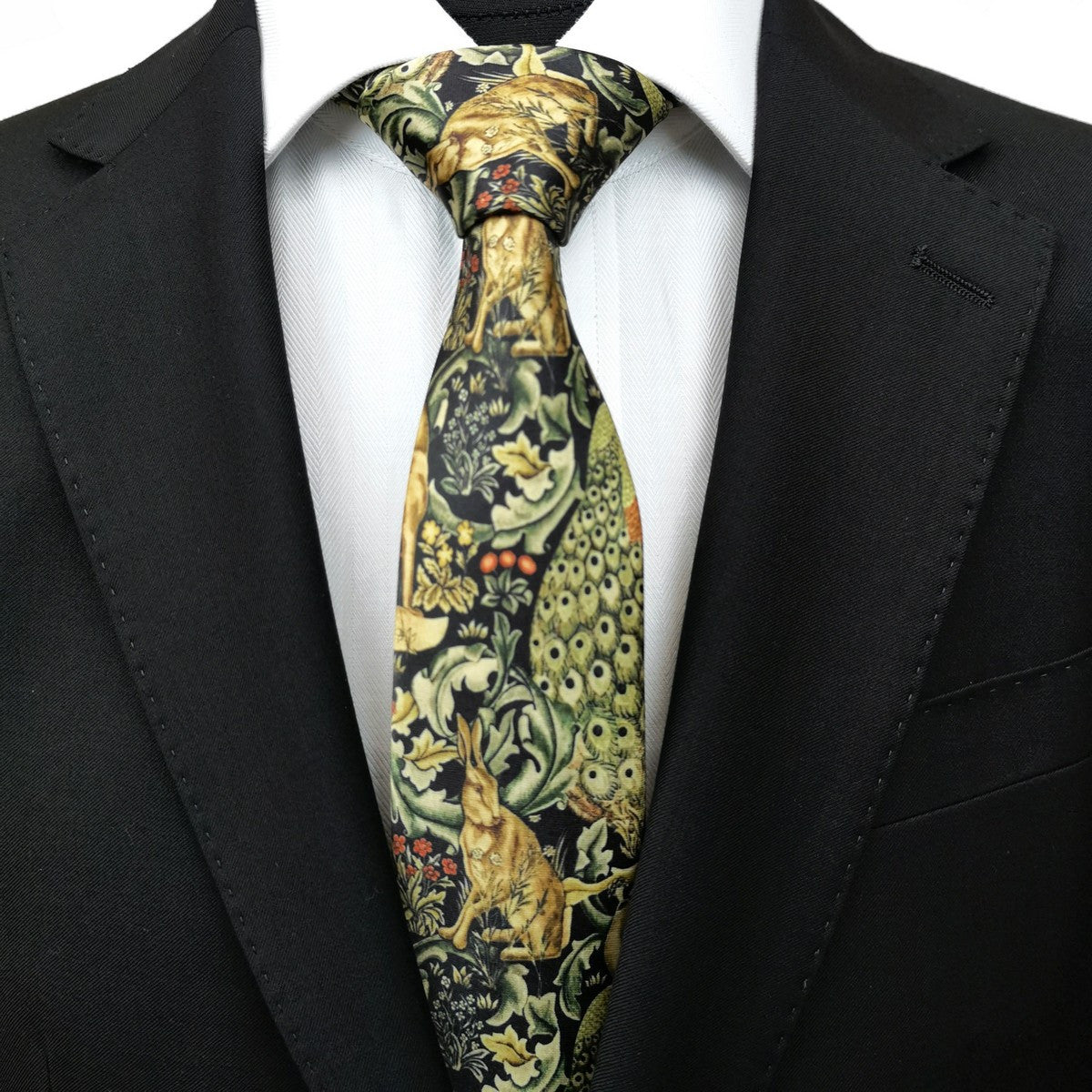 Animal Print Floral Tie-1