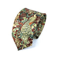 Burgundy Green Animal Print Floral Tie-2
