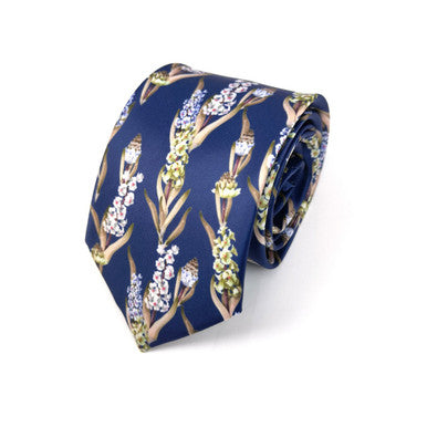 Blue Flower Print Tie-2