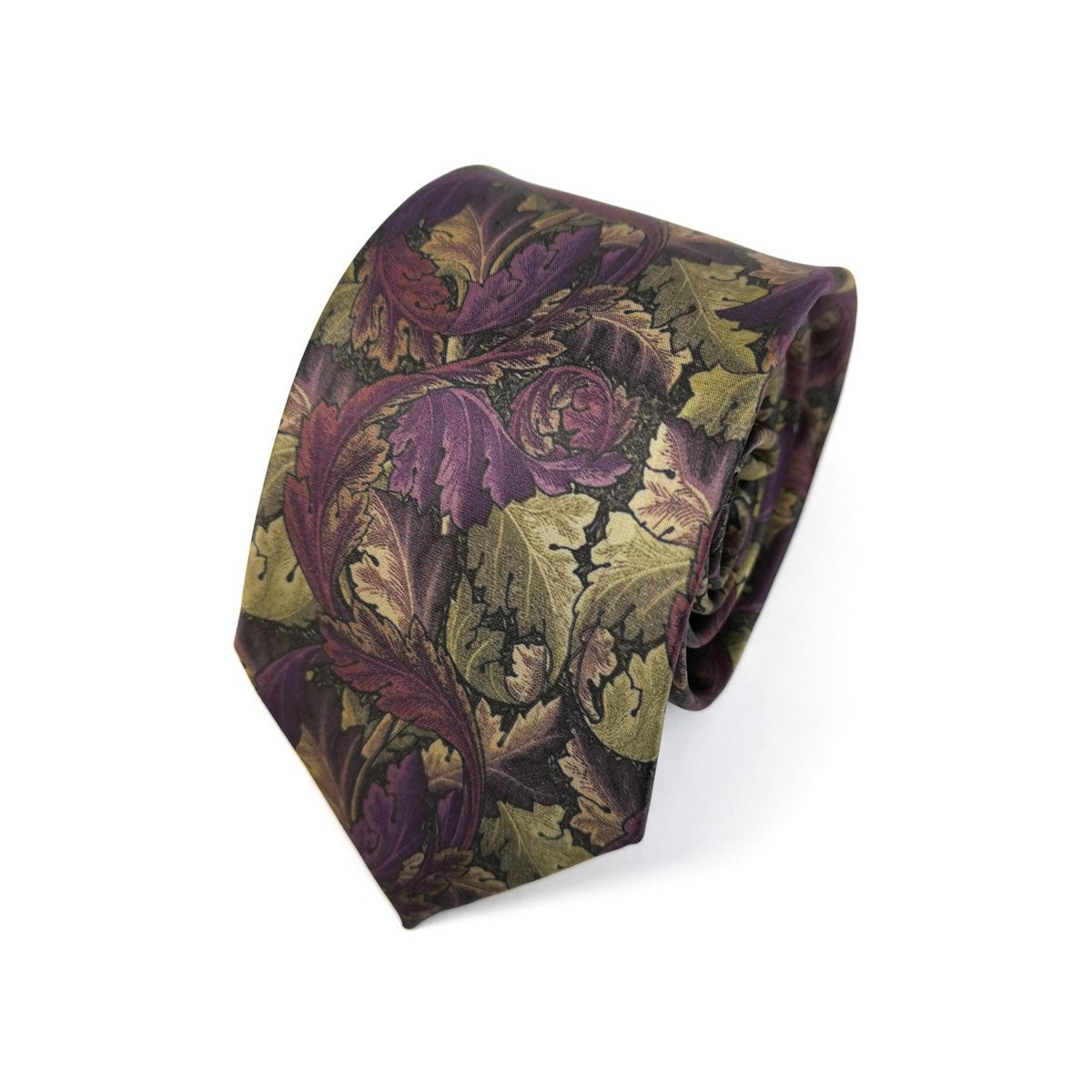 Purple Olive Floral Tie-0