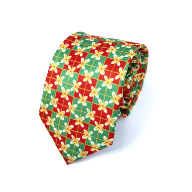 Green Coral Square Geometric Tie-2