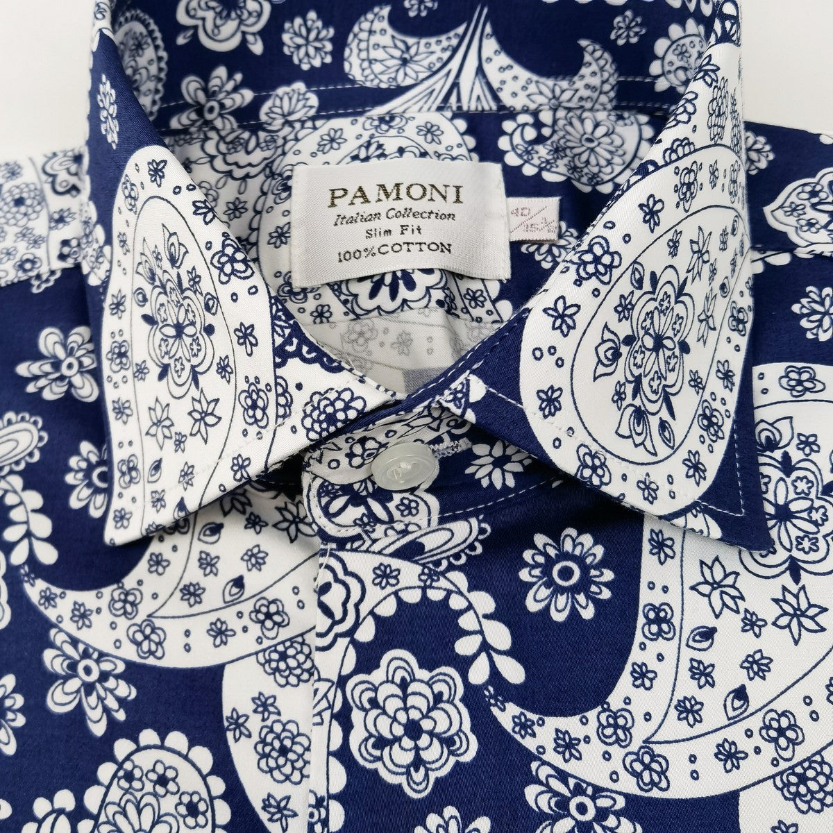 Blue Paisley Slim Fit Shirt-2