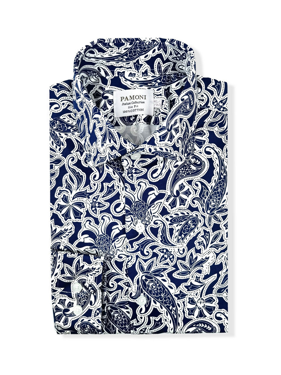 Navy Floral Paisley Shirt-1