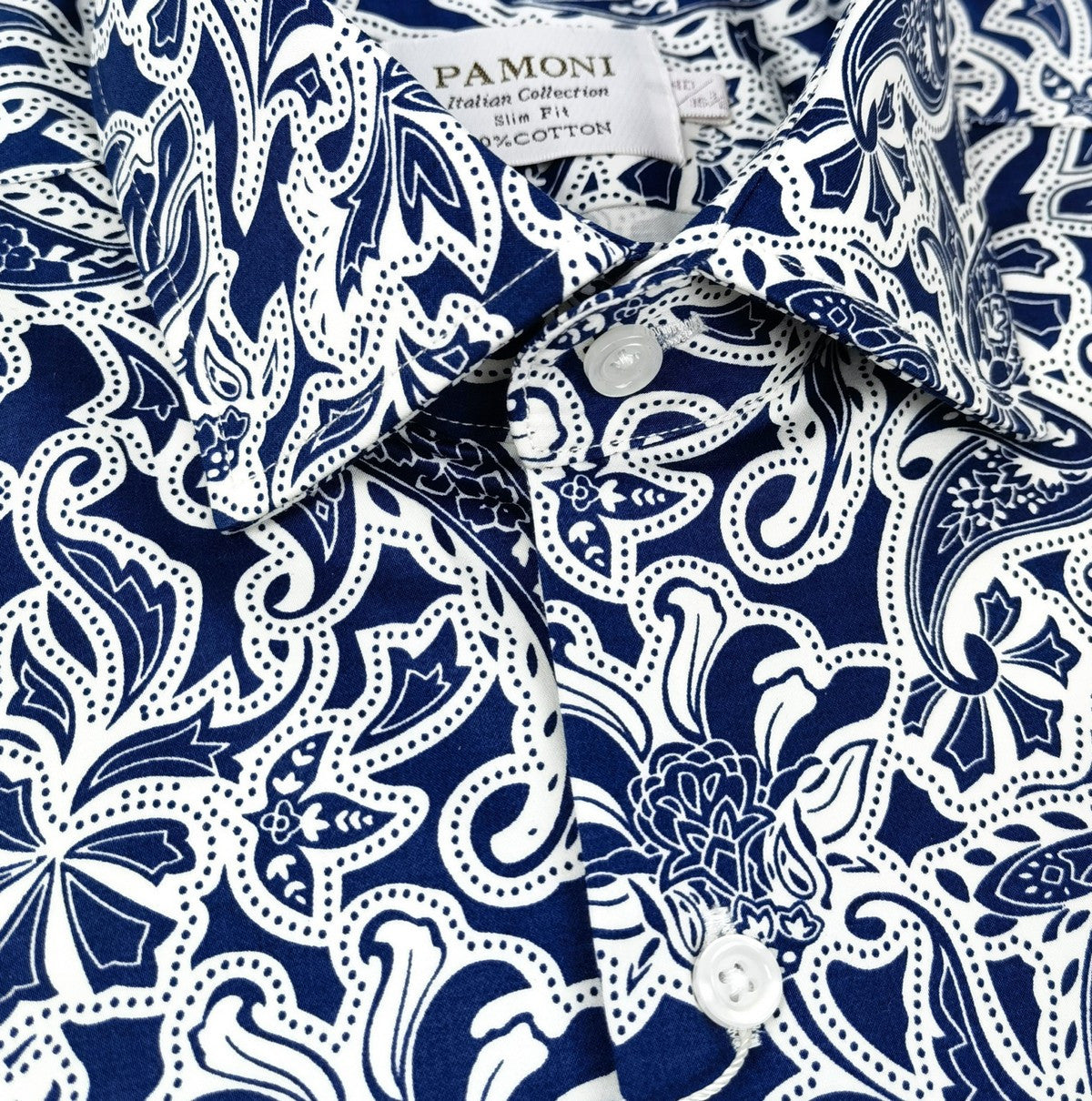 Navy Floral Paisley Shirt-2