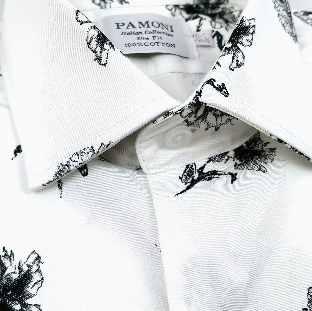 White & Black Floral Shirt-2