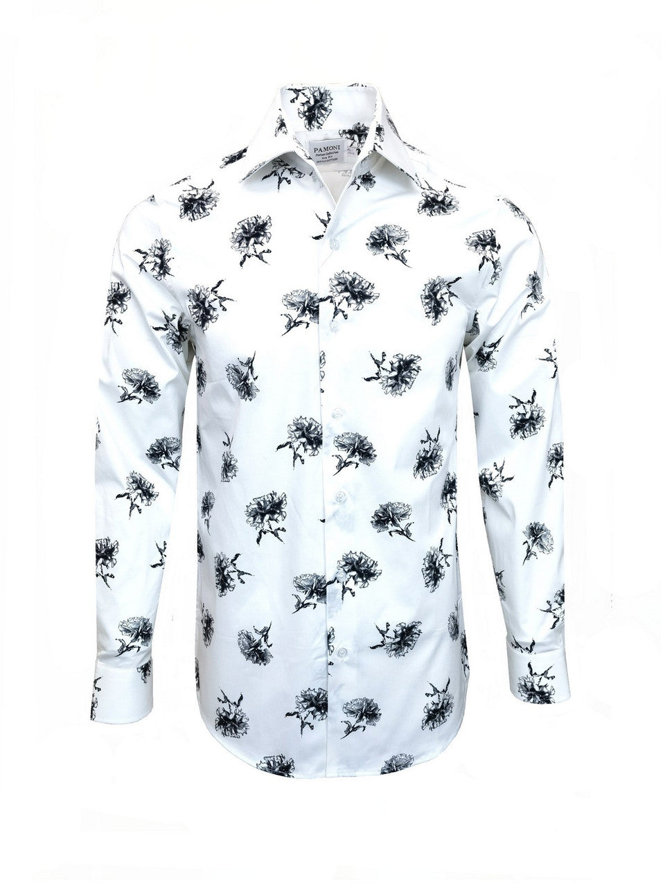 White & Black Floral Shirt-0