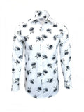 White & Black Floral Shirt-0