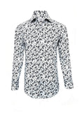 White Floral Slim Fit Shirt-0