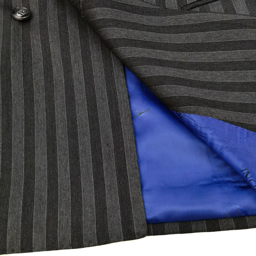Charcoal Bold Stripe Double Breasted Suit-1
