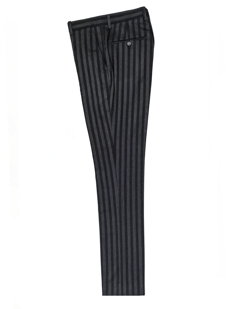 Charcoal Bold Stripe Double Breasted Suit-2