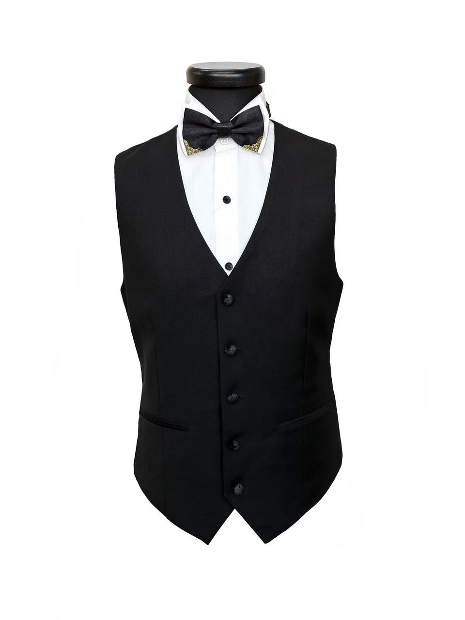 Black 3-Piece Tuxedo With Wide Shawl Lapel-1