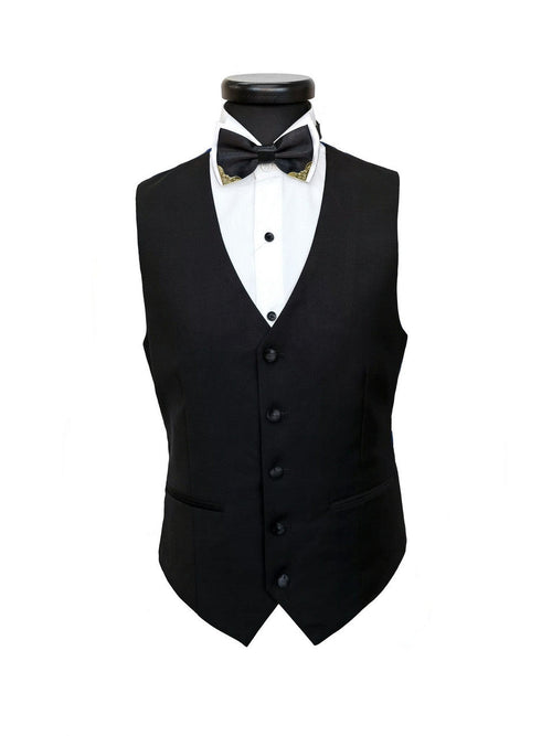 Black 3-Piece Tuxedo With Wide Shawl Lapel-1