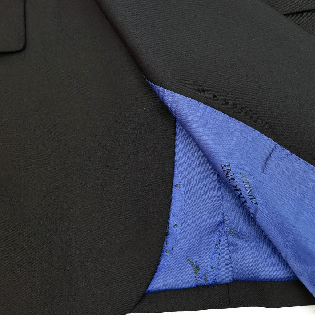 Black 3-Piece Tuxedo With Wide Shawl Lapel-3