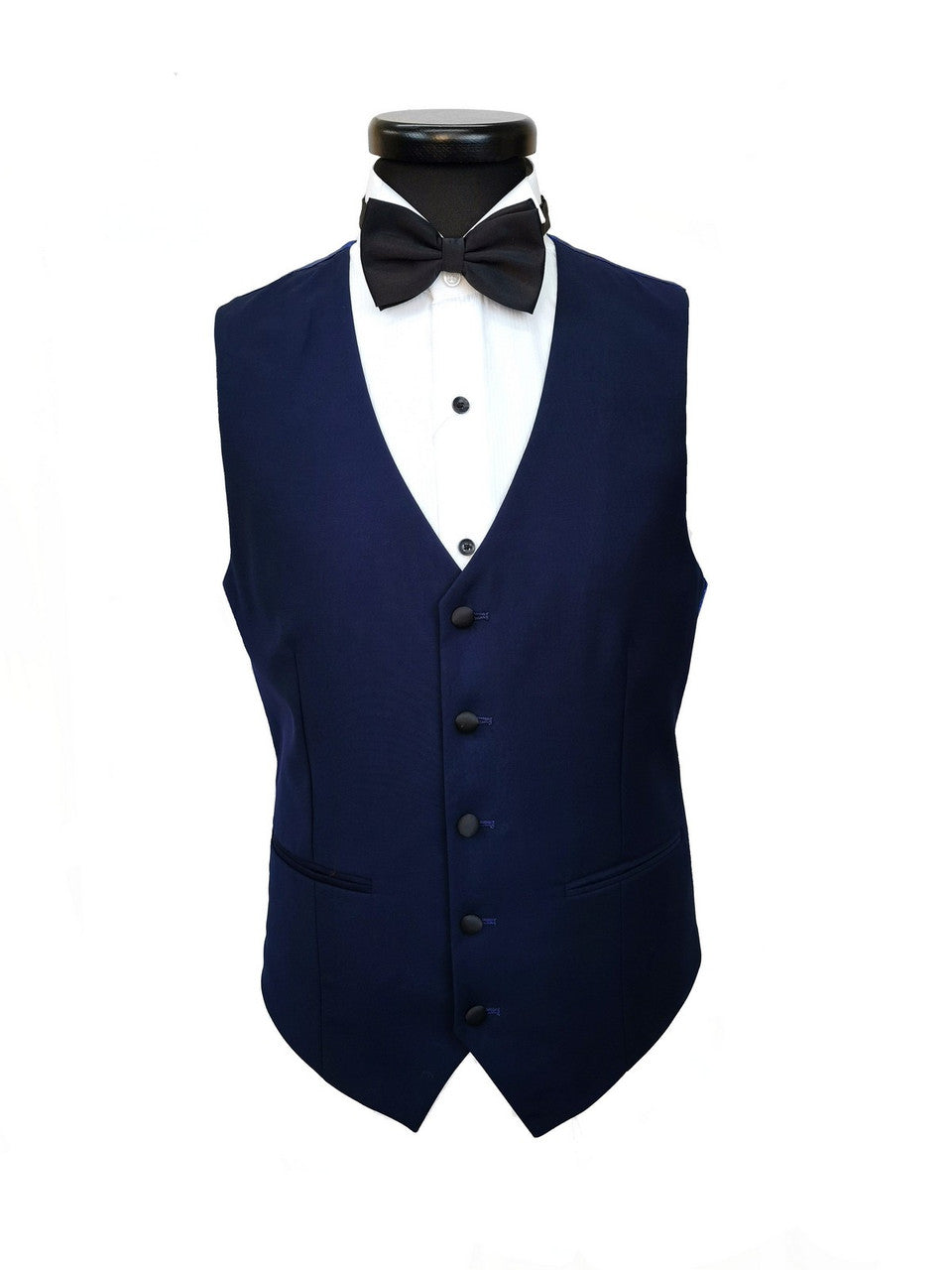 Navy 3-Piece Tuxedo With Black Peak Lapel-2