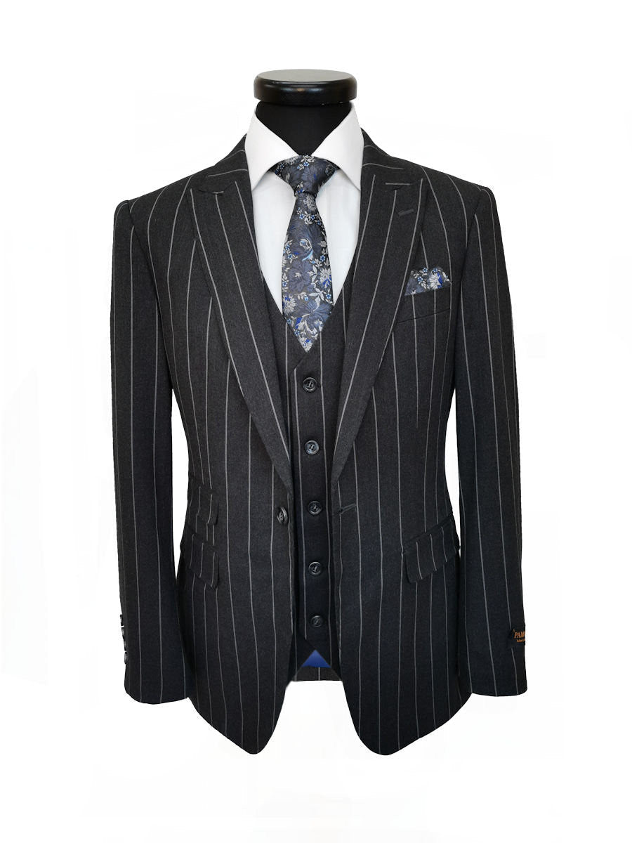 Charcoal Stripe 3-Piece Suit-2