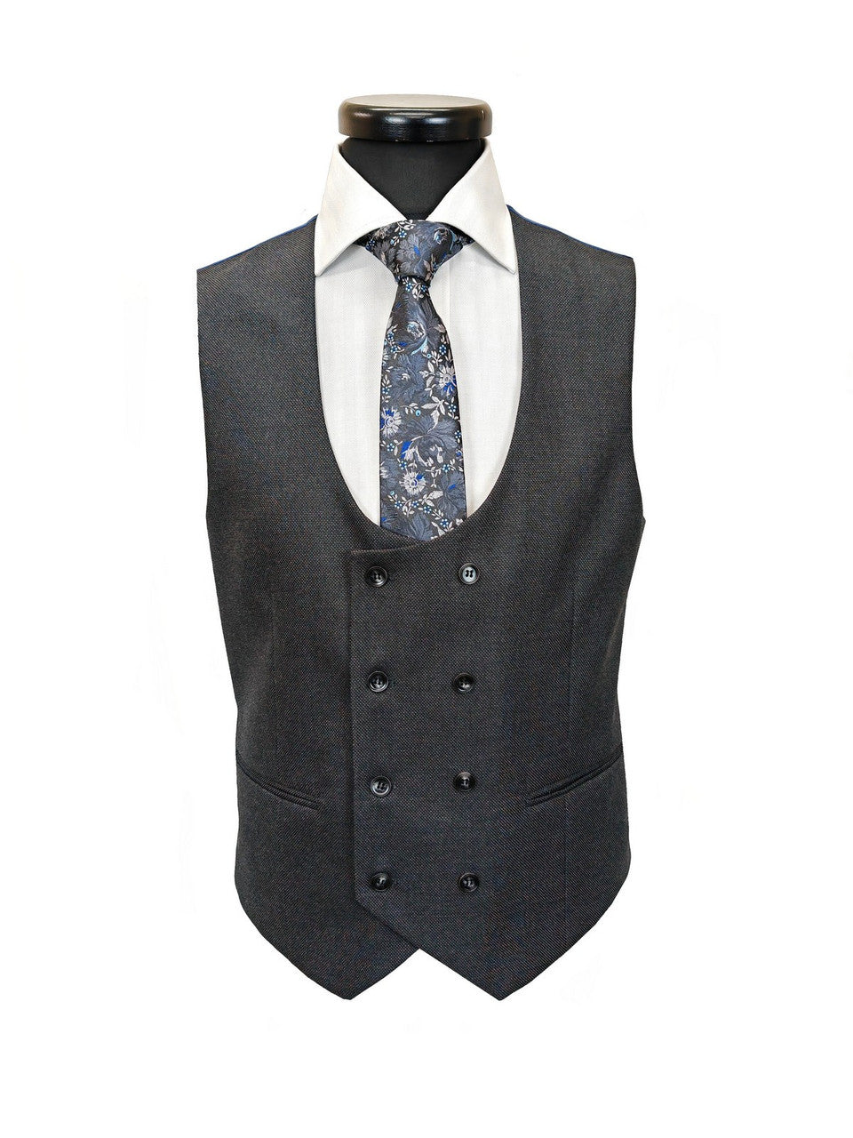 Dark Grey Birdseye 3-Piece Suit-1