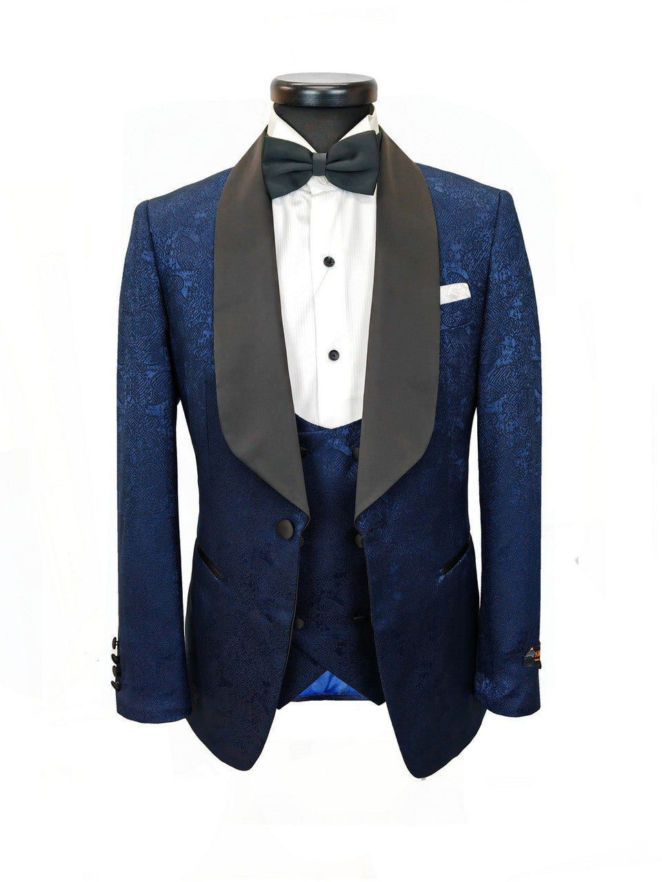 Navy Floral Style 3-Piece Tuxedo-4