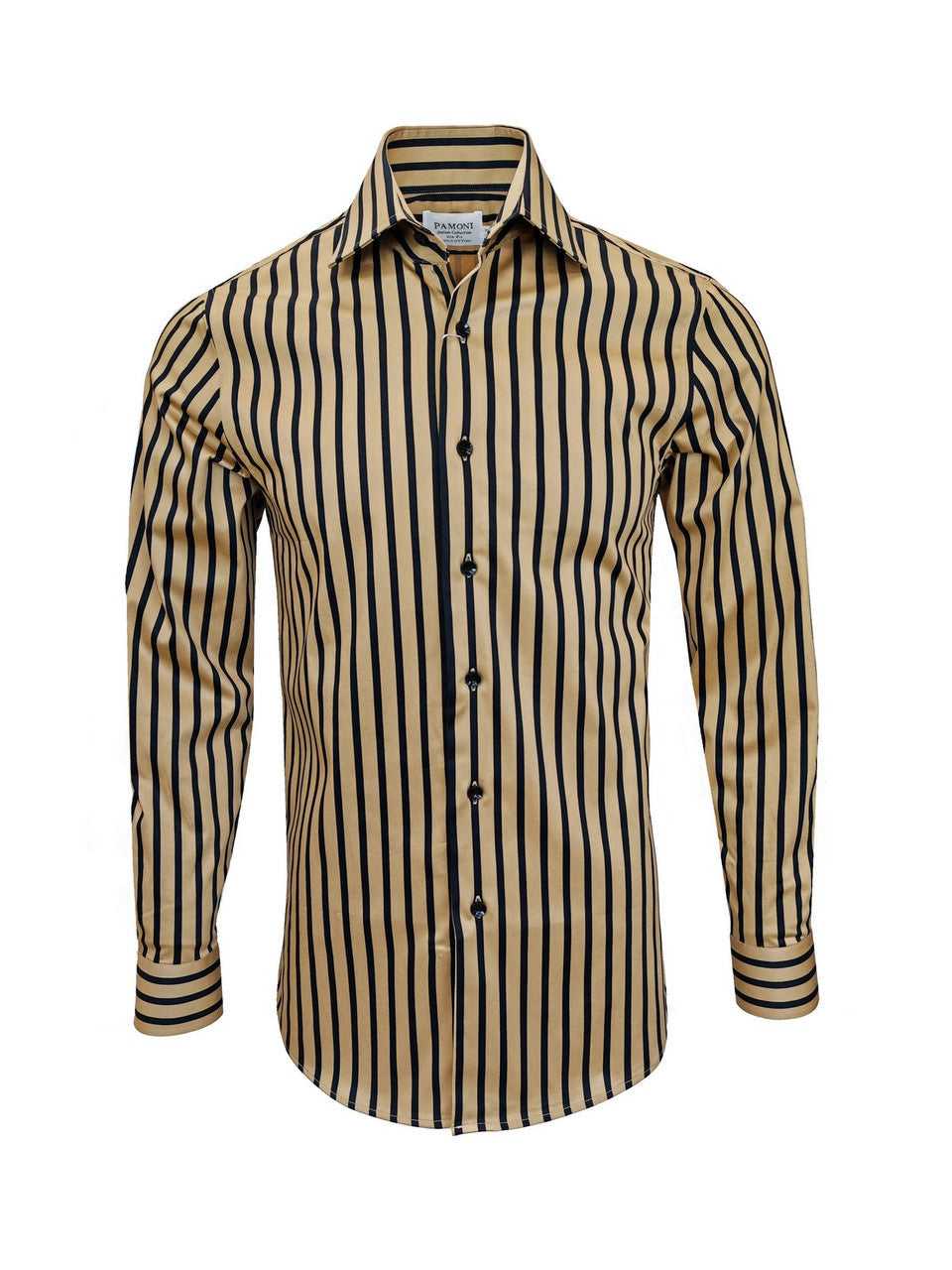Gold With Black Bold Stripe Shirt-0