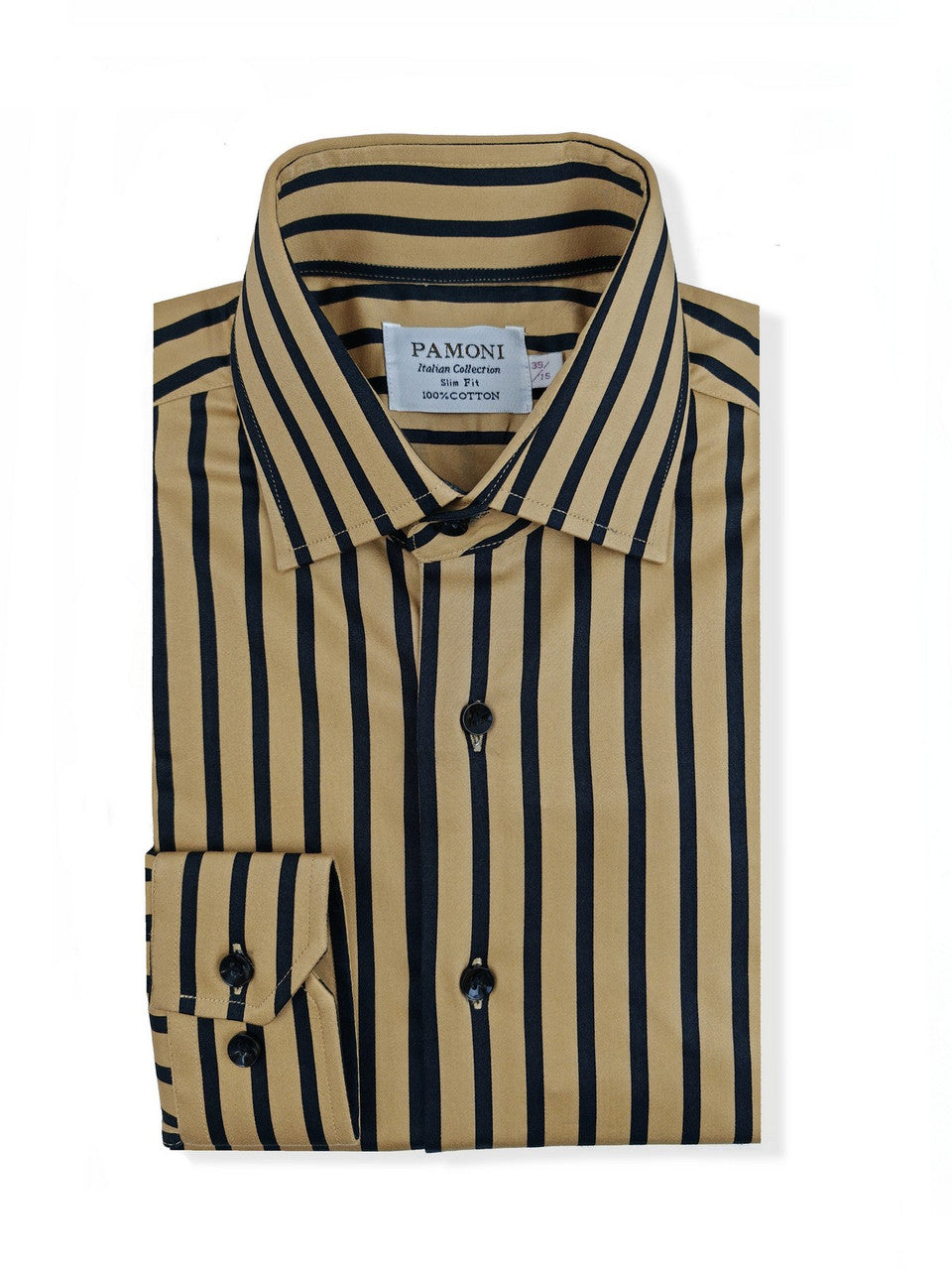 Gold With Black Bold Stripe Shirt-1