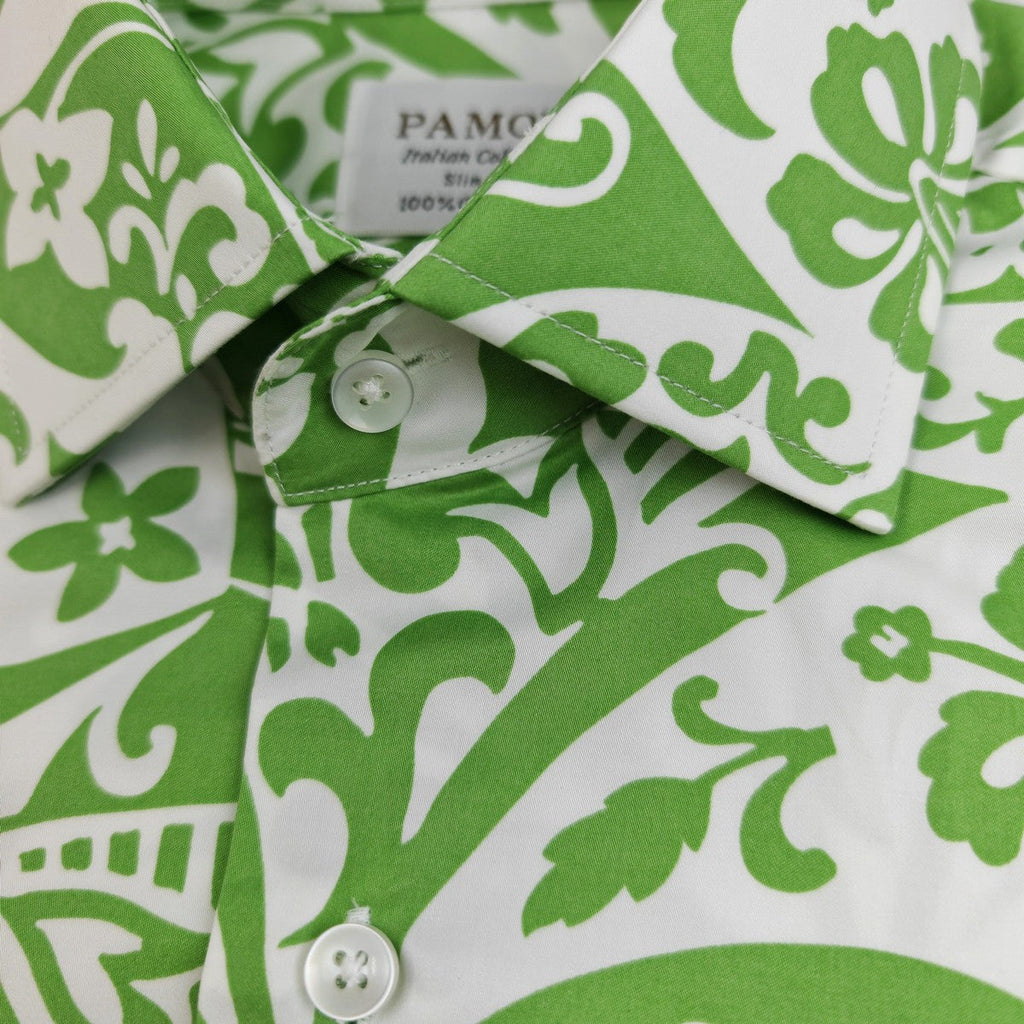 Lime Green Floral Shirt-2