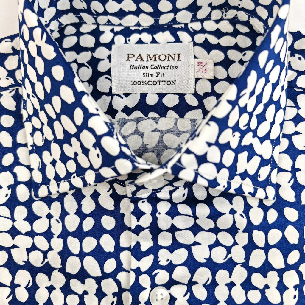 Blue and White Checkered Print Shirt-2