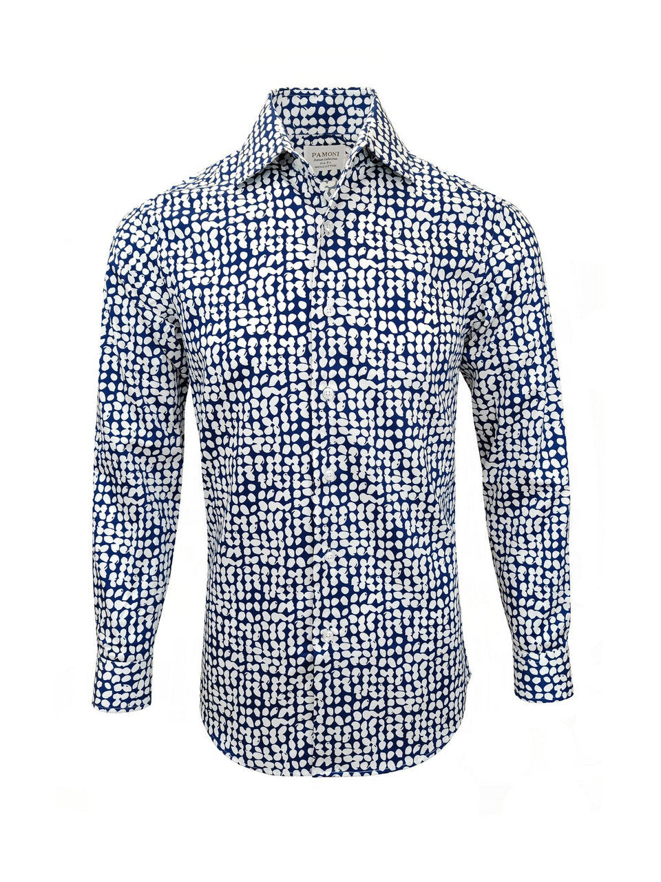 Blue and White Checkered Print Shirt-0