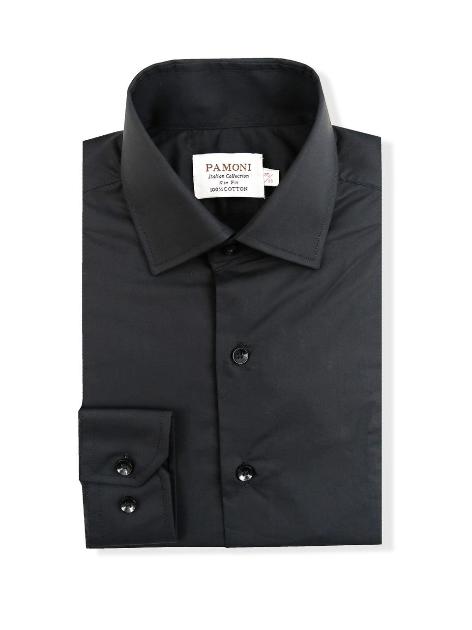 Plain Black Slim Fit Shirt-1