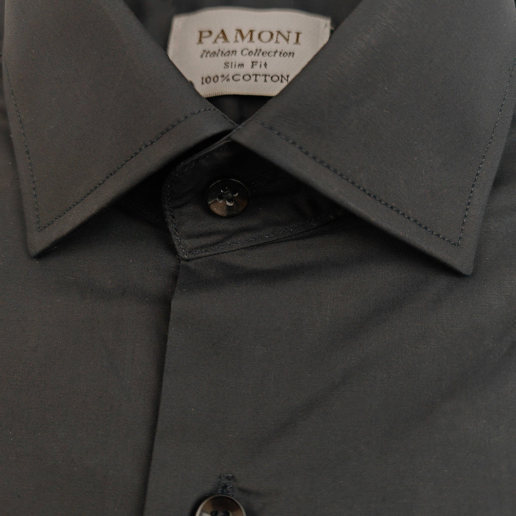 Plain Black Slim Fit Shirt-2