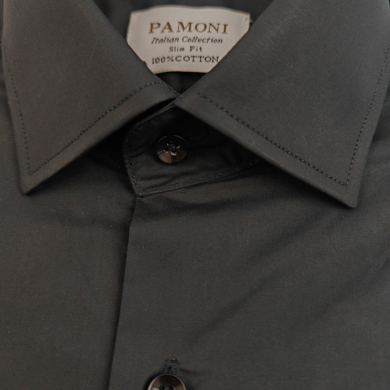 Plain Black Slim Fit Shirt-2