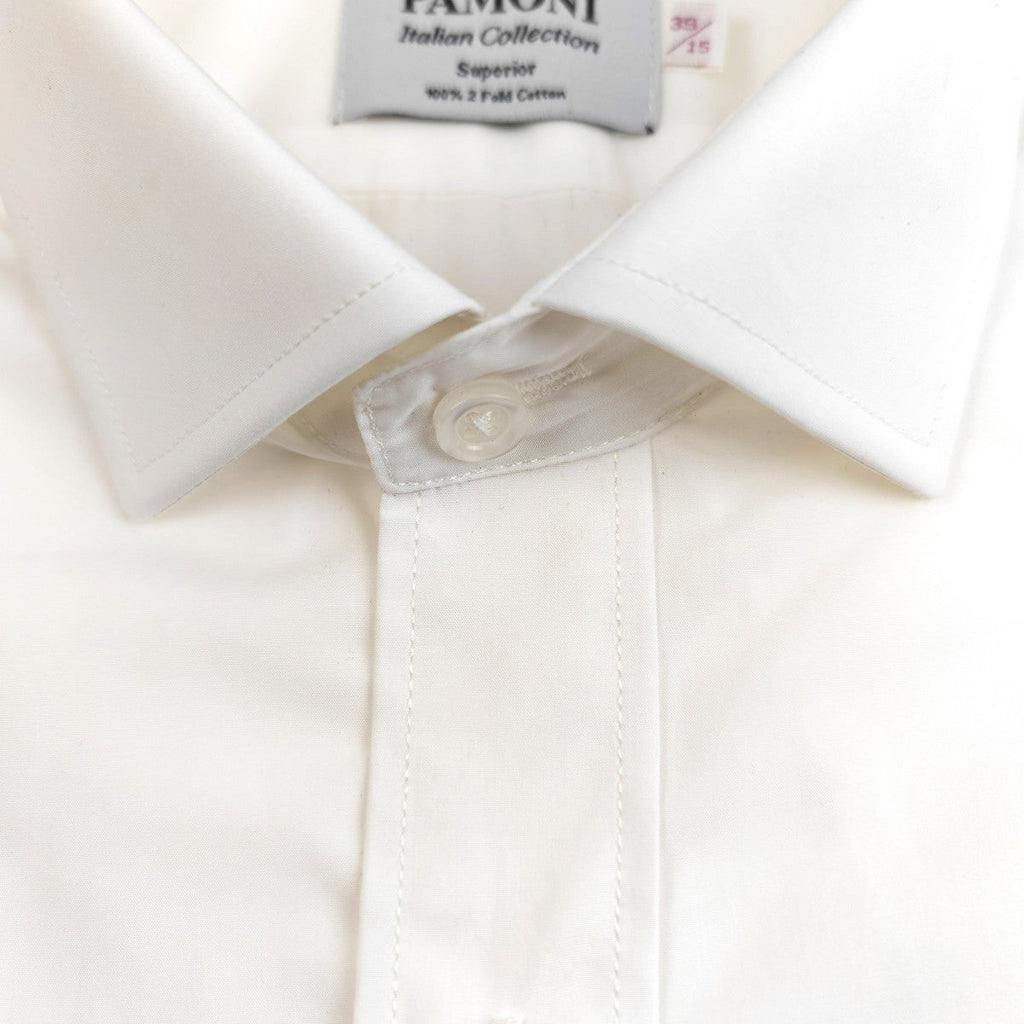 Plain White Slim Fit Shirt-2