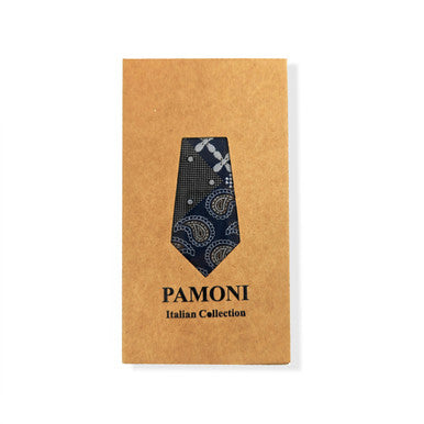 Navy Brown Paisley Check Tie & Pocket Square Set-3