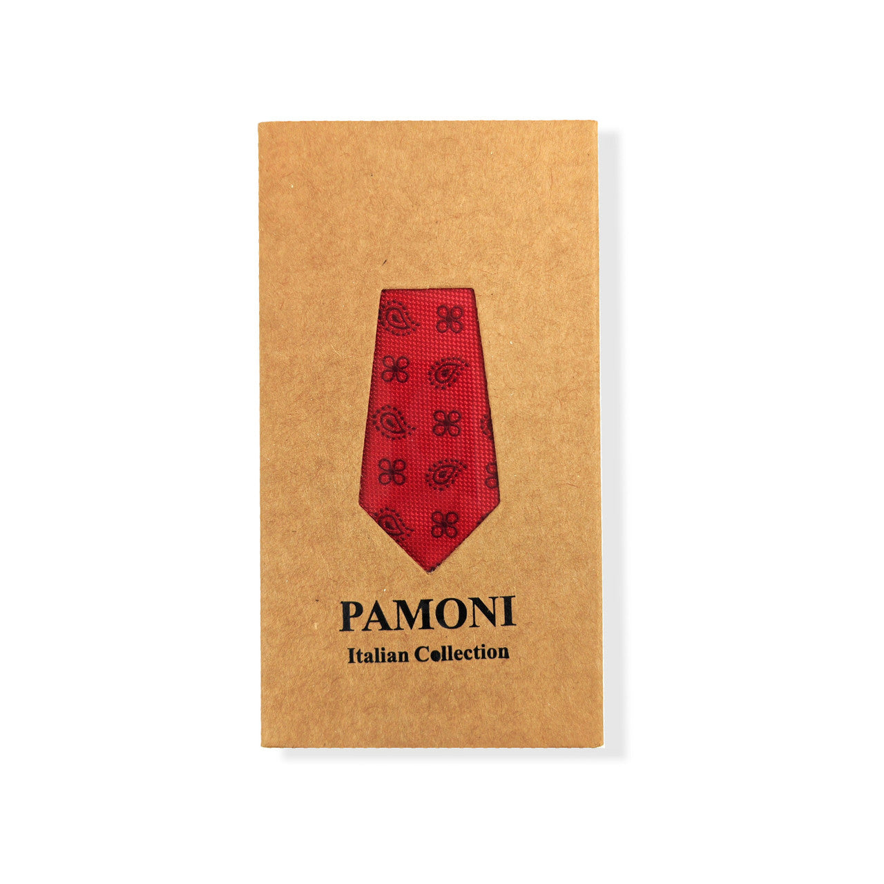 Red Geometric Tie & Pocket Square Set-0