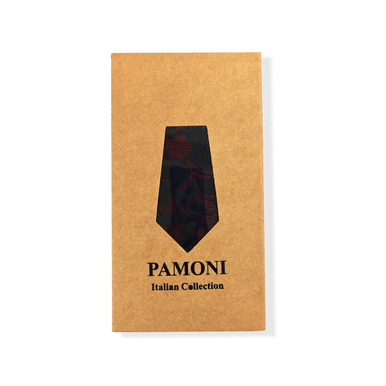 Navy Burgundy Floral Tie & Pocket Square Set-0