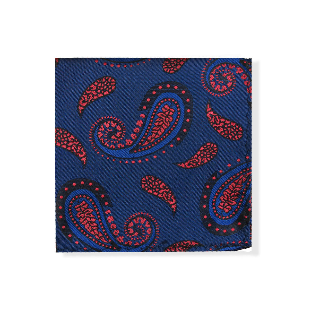 Blue Burgundy Paisley Tie & Pocket Square Set-2